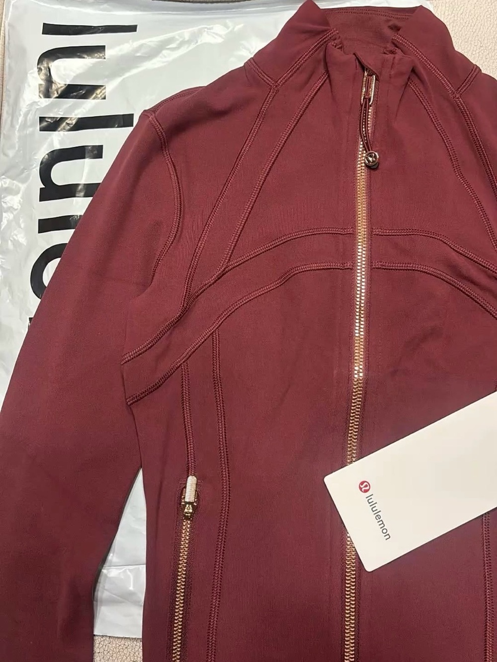 Lululemon Burgundy Bay Zip Up Define Jacket & High-Rise Legging Set - NWT